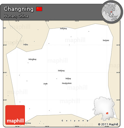 Classic Style Simple Map of Changning
