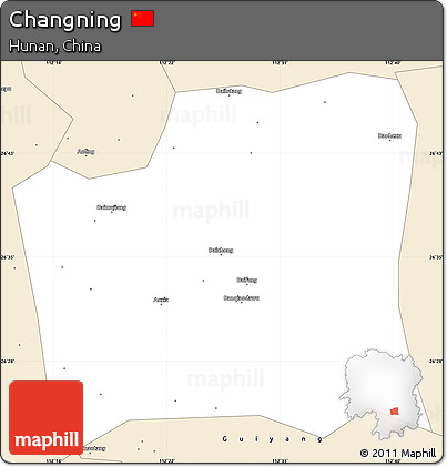 Classic Style Simple Map of Changning