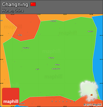 Political Simple Map of Changning