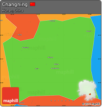 Political Simple Map of Changning