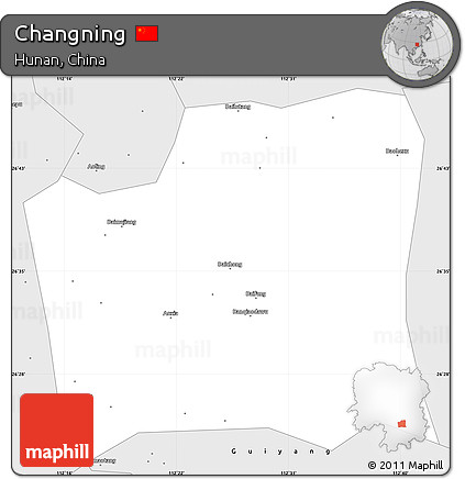 Silver Style Simple Map of Changning