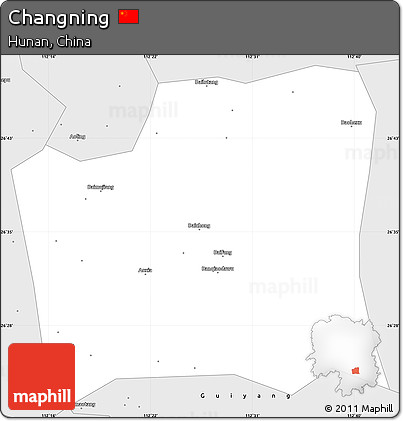 Silver Style Simple Map of Changning