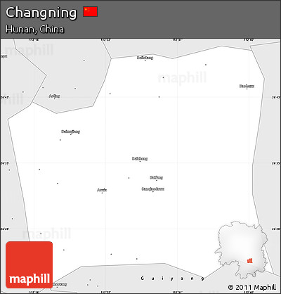 Silver Style Simple Map of Changning