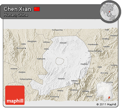 Classic Style 3D Map of Chen Xian