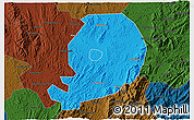 Political 3D Map of Chen Xian, darken