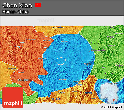 Political 3D Map of Chen Xian