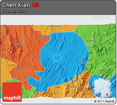 Political 3D Map of Chen Xian