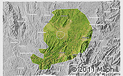 Satellite 3D Map of Chen Xian, lighten, desaturated