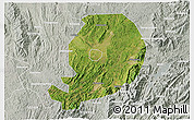 Satellite 3D Map of Chen Xian, lighten, semi-desaturated