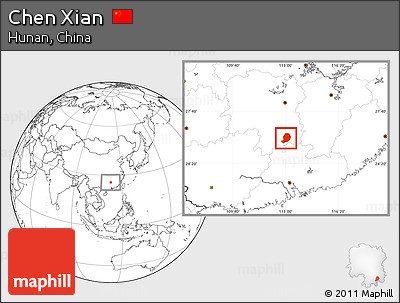 Blank Location Map of Chen Xian
