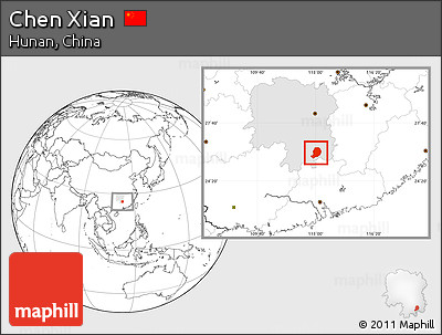 Blank Location Map of Chen Xian, highlighted parent region
