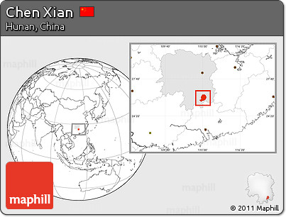 Blank Location Map of Chen Xian, highlighted parent region
