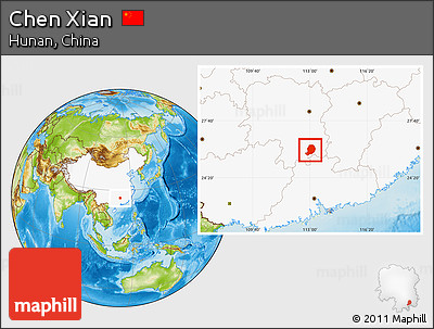 Physical Location Map of Chen Xian, highlighted country