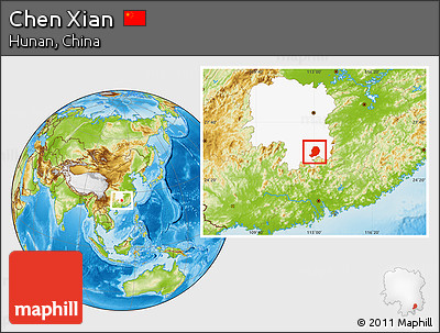 Physical Location Map of Chen Xian, highlighted parent region