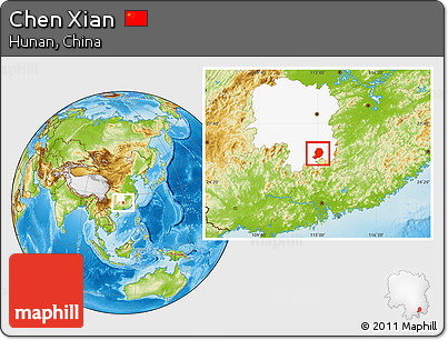 Physical Location Map of Chen Xian, highlighted parent region