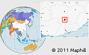 Political Location Map of Chen Xian, highlighted country