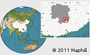 Satellite Location Map of Chen Xian, highlighted country, highlighted parent region