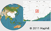 Satellite Location Map of Chen Xian, highlighted country