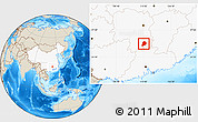 Shaded Relief Location Map of Chen Xian, highlighted country