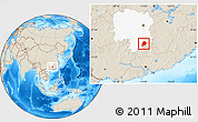 Shaded Relief Location Map of Chen Xian, highlighted parent region