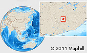 Shaded Relief Location Map of Chen Xian