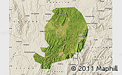 Satellite Map of Chen Xian, shaded relief outside