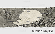 Shaded Relief Panoramic Map of Chen Xian, darken
