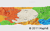 Shaded Relief Panoramic Map of Chen Xian, political outside