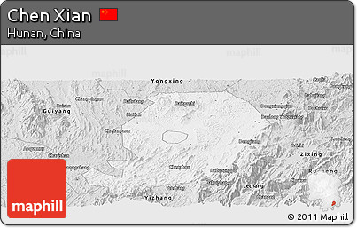 Silver Style Panoramic Map of Chen Xian