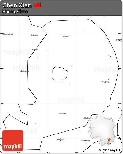 Blank Simple Map of Chen Xian
