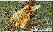 Physical 3D Map of Guidong, darken