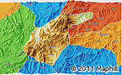 Physical 3D Map of Guidong, political outside