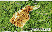 Physical 3D Map of Guidong, satellite outside
