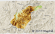 Physical 3D Map of Guidong, shaded relief outside