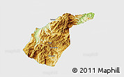 Physical 3D Map of Guidong, single color outside