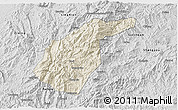Shaded Relief 3D Map of Guidong, desaturated