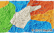 Shaded Relief 3D Map of Guidong, political outside