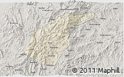 Shaded Relief 3D Map of Guidong, semi-desaturated
