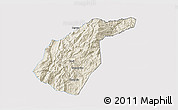 Shaded Relief 3D Map of Guidong, single color outside