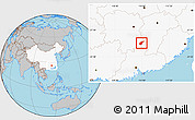 Gray Location Map of Guidong, highlighted country