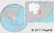 Gray Location Map of Guidong, highlighted parent region