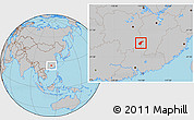 Gray Location Map of Guidong