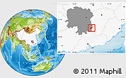 Physical Location Map of Guidong, highlighted country, highlighted parent region