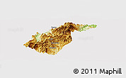 Physical Panoramic Map of Guidong, cropped outside