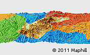 Physical Panoramic Map of Guidong, political outside