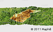 Physical Panoramic Map of Guidong, satellite outside