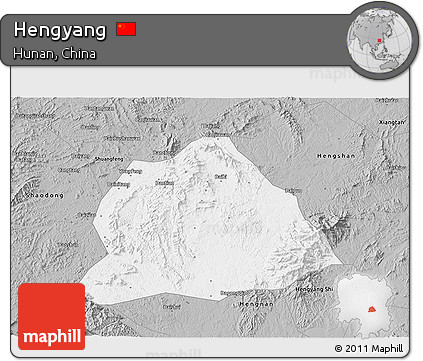 Gray 3D Map of Hengyang
