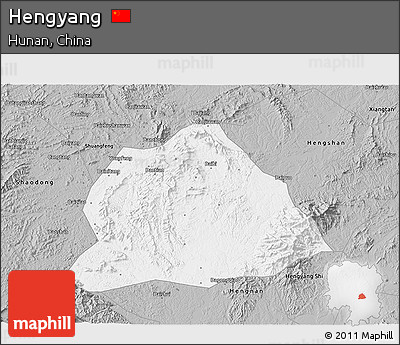 Gray 3D Map of Hengyang