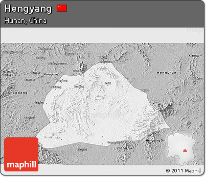 Gray 3D Map of Hengyang