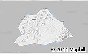 Gray 3D Map of Hengyang, single color outside